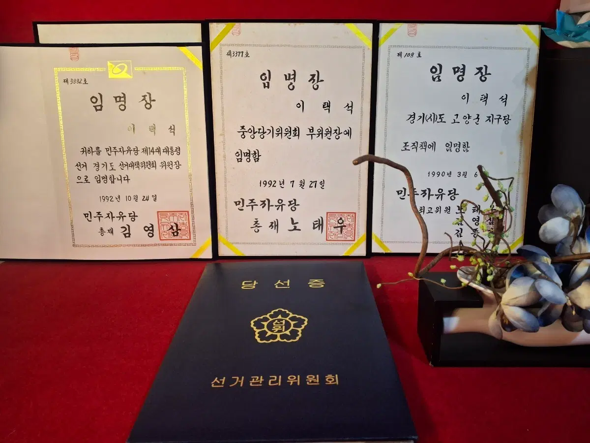 민주자유당 최고위원 : 노태우,김영삼,김종필