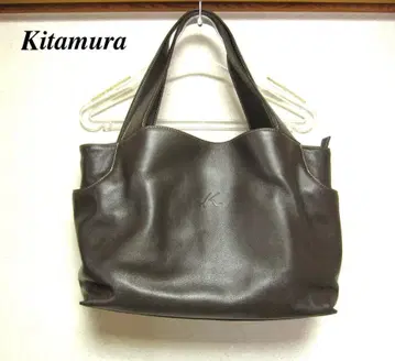 [새상품급] Kitamura 키타무라 가죽 핸드백 다크 브라운