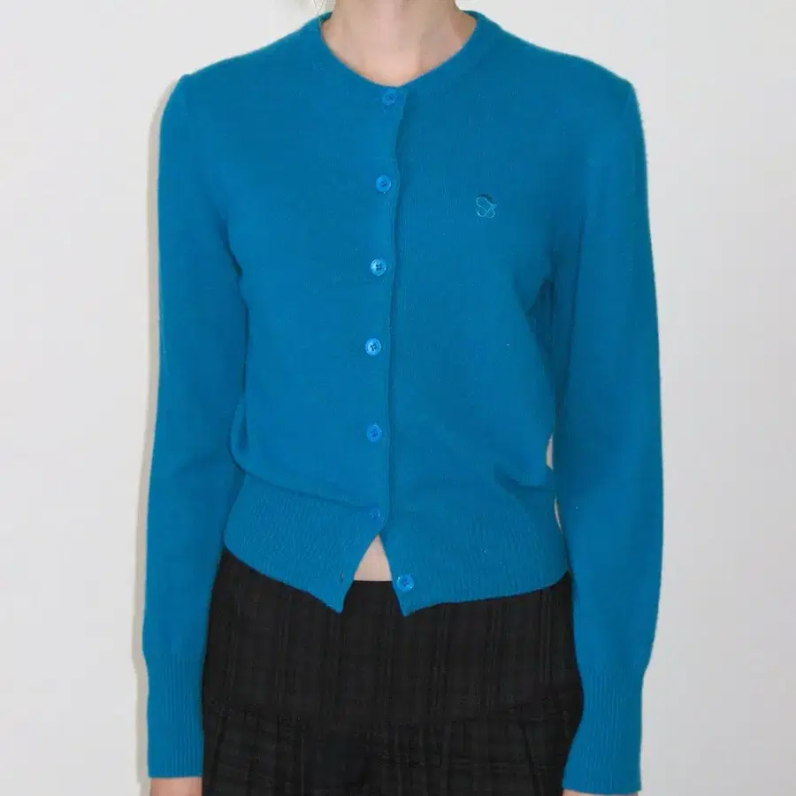 썬번프로젝트 Cashmere Basic Round Cardigan 캐시미어 가디건 블루