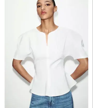 ZARA 소프트 페플럼 탑 L 사이즈