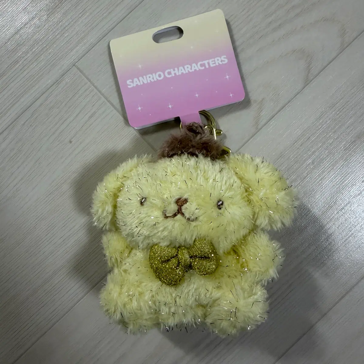 산리오 반짝파스텔 폼폼푸린 약 10cm 인형 키링