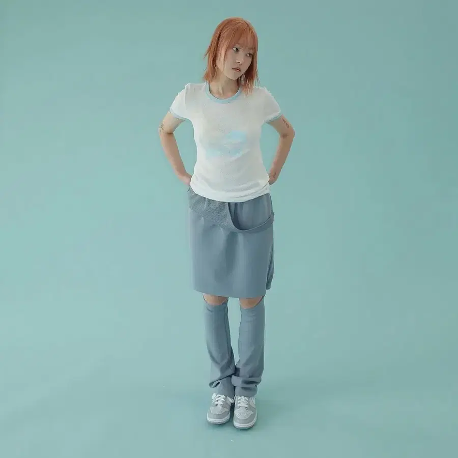 지초이 ss24 스커트 + 레그워머