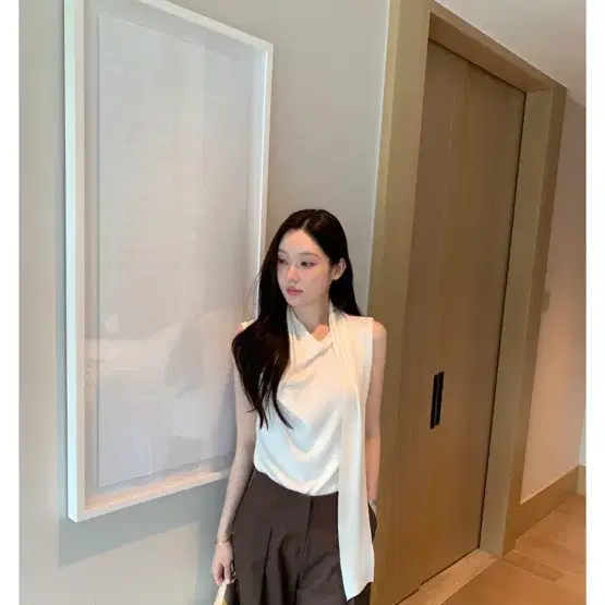 오브제스트 etoffe 스카프 탑 아이보리