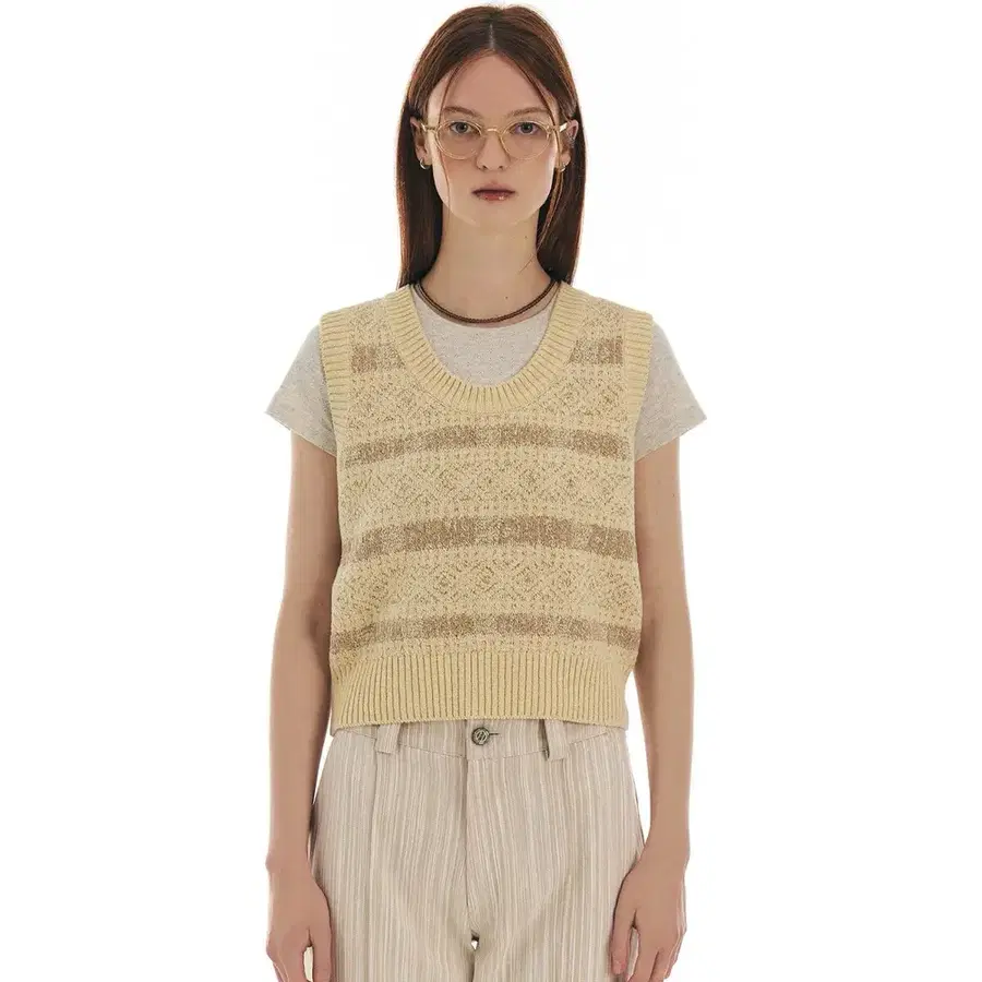 그로브 VINTER KNIT VEST BEIGE 니트 베스트