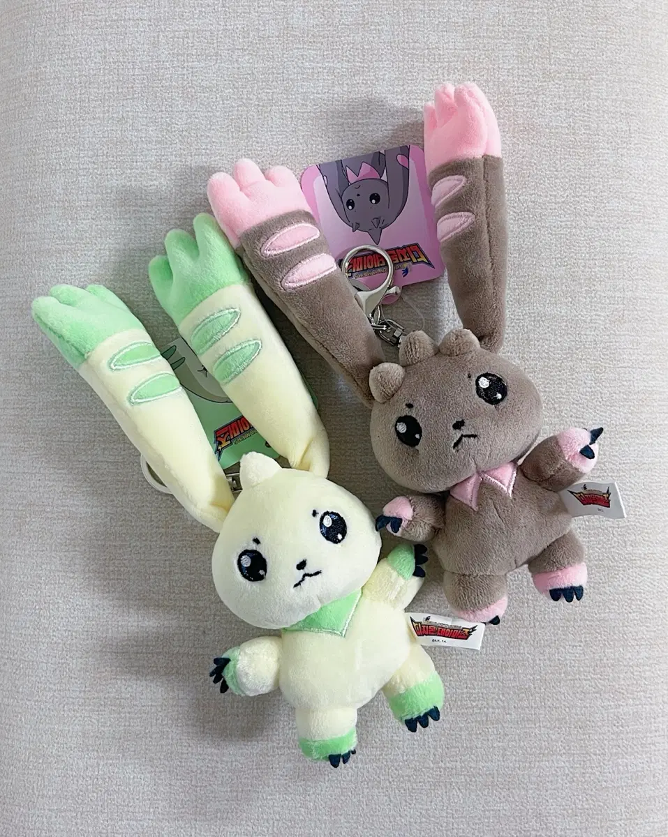 디지몬 테이머즈 테리어몬 & 로프몬 인형 키링 2종 일괄