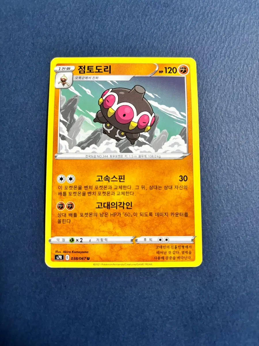 고대 포켓몬카드 점토도리 일반카드 도감용 덱소스 s7R 038/067