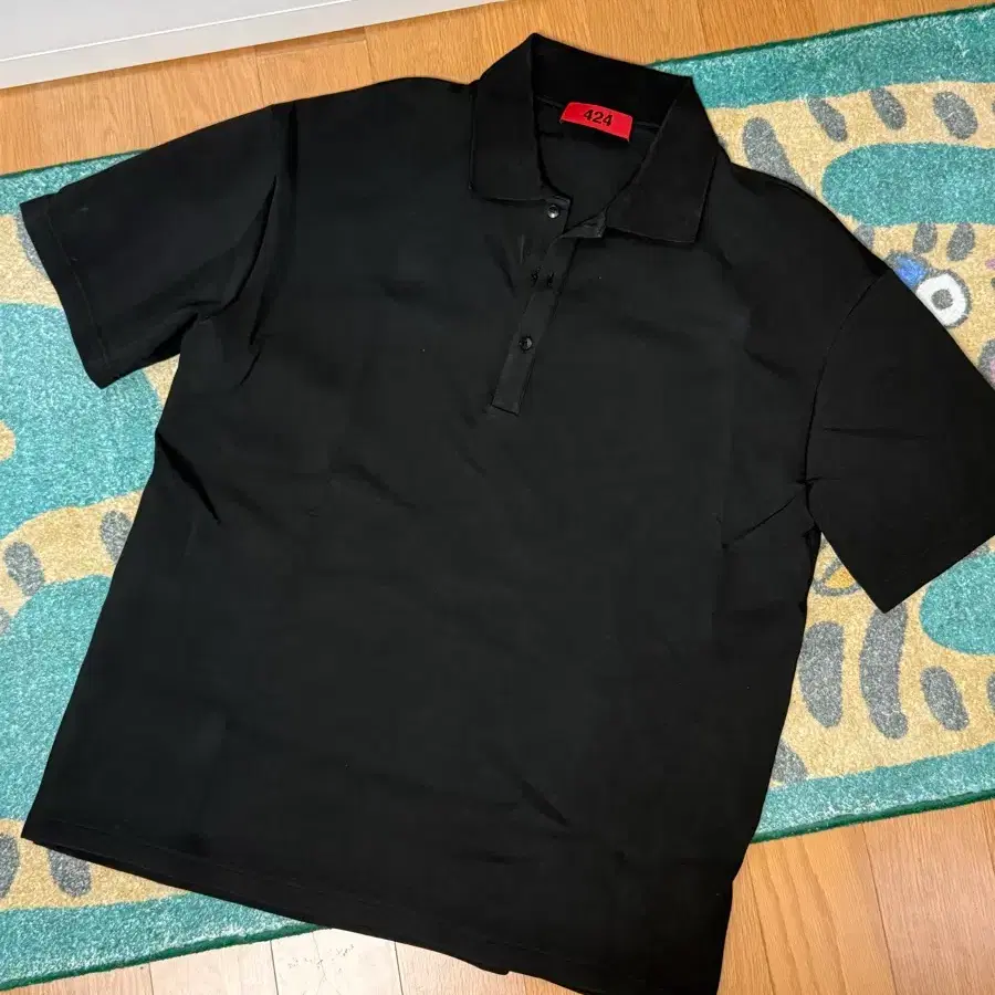 [XL] 424 반팔 카라티 블랙