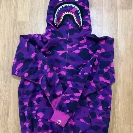 (2xl,xxl)베이프 샤크 후드집업 퍼플 카모