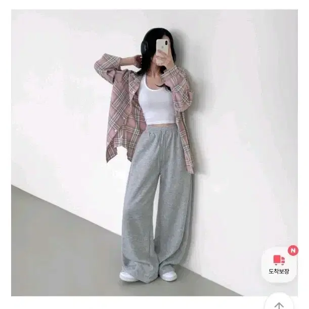 널디앤 핀턱 트레이닝 그레이 숏 새상품