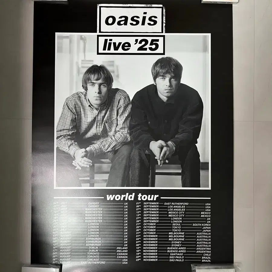 오아시스 원더월 라이브 '25 월드 투어 포스터 Oasis Wonderwall Live '25 World Tour Poster