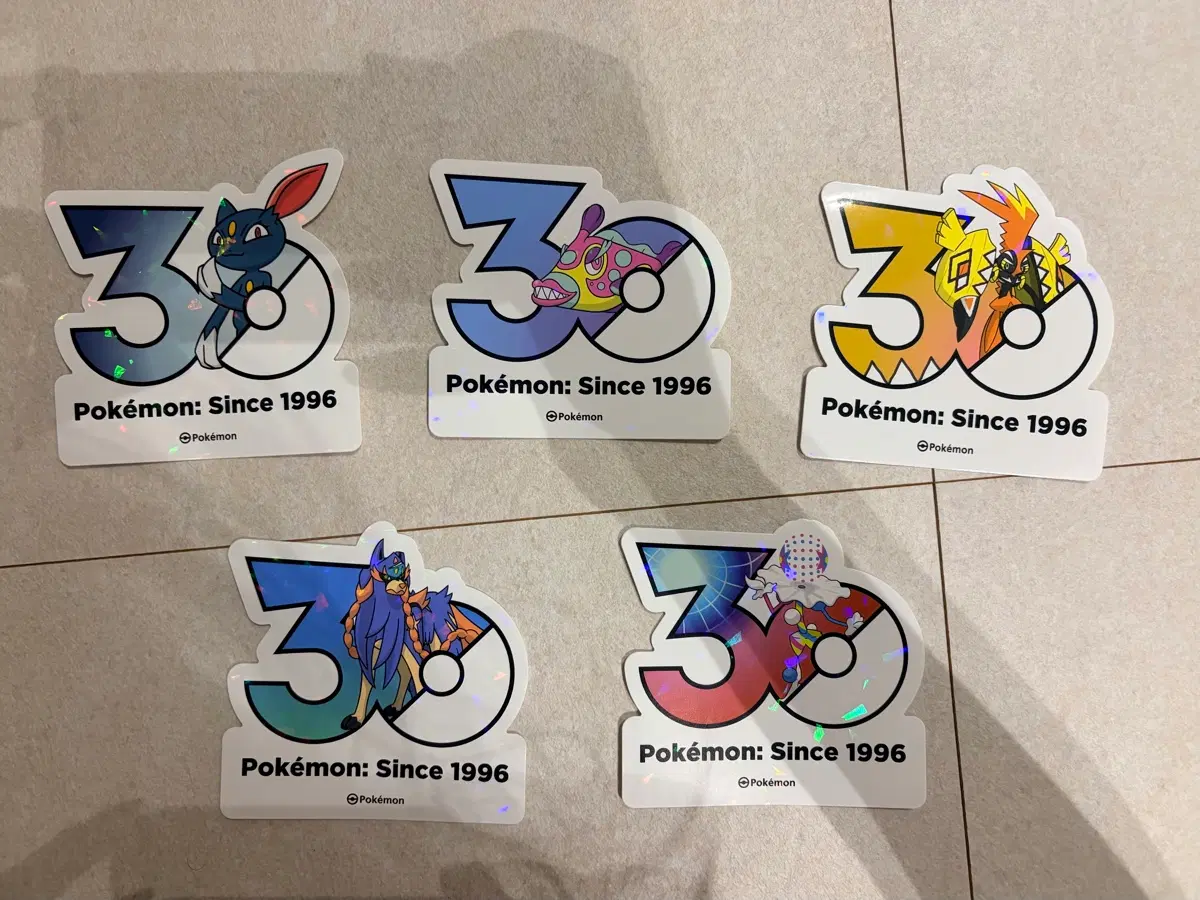 포켓몬 30주년 스티커 5종 세트(3)