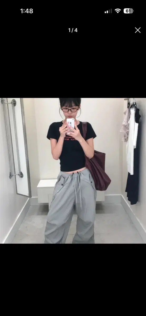 에이블리 트레이닝 나일론 스트링 투웨이 카고 팬츠