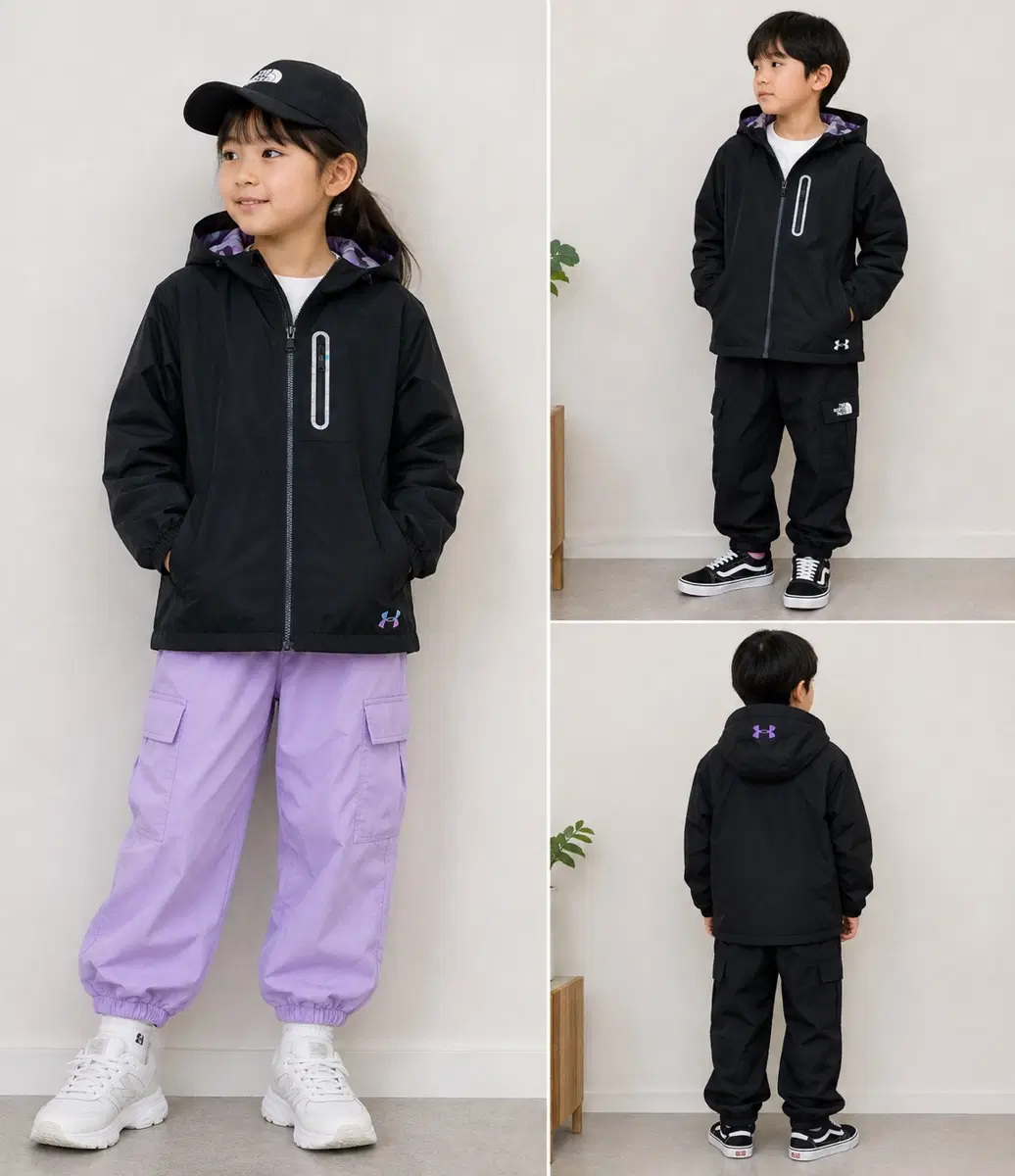130사이즈 언더아머키즈 바람막이 정품 분홍색