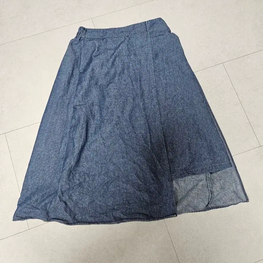 청 데님 롱 스커트