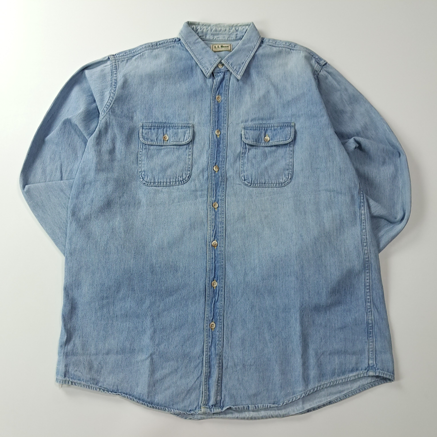 CA670 XL 엘엘빈 80s 더블 플랩 포켓 데님 워크 셔츠 남방