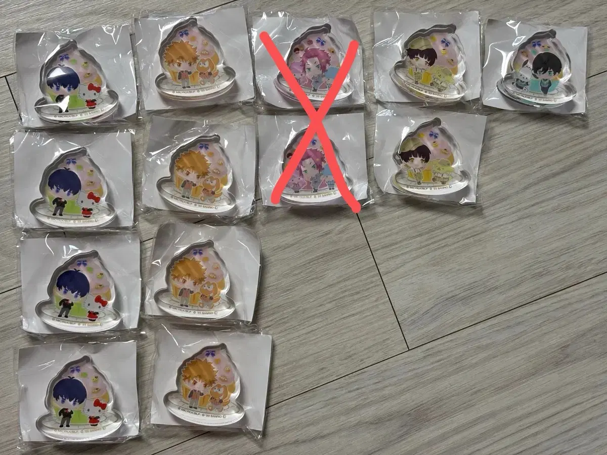 블루록 산리오 콜라보 아크릴 블럭 블록 코롯토 이토시 린 사에 이사기 쿠니가미 치기리 바치라