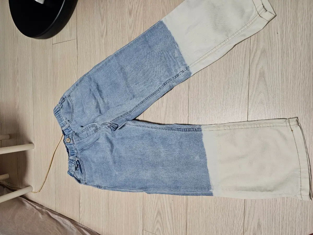 투톤 데님 팬츠