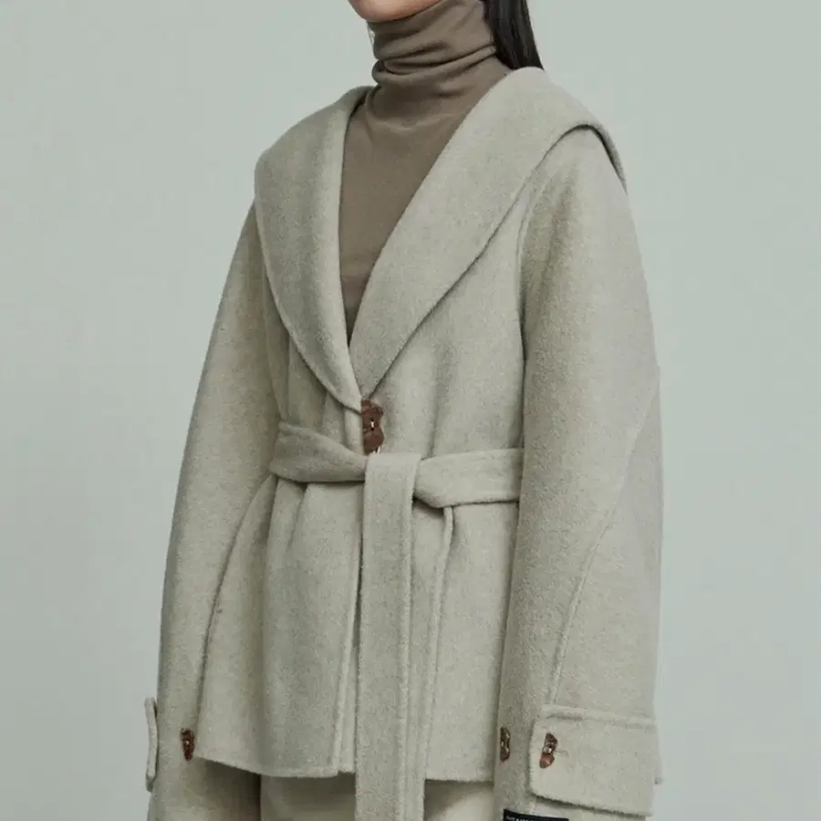 리이 ANGORA ALPACA BLEND SHAWL COLLAR COAT CREAM ,리이 앙고라 알파카 블렌드 코트