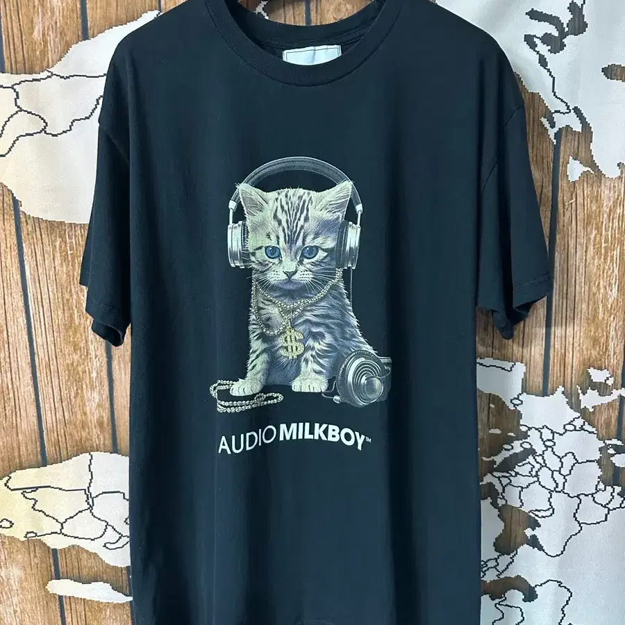 MILKBOY 오디오 캣 DJ 그래픽 반팔 티셔츠 XL 일본판