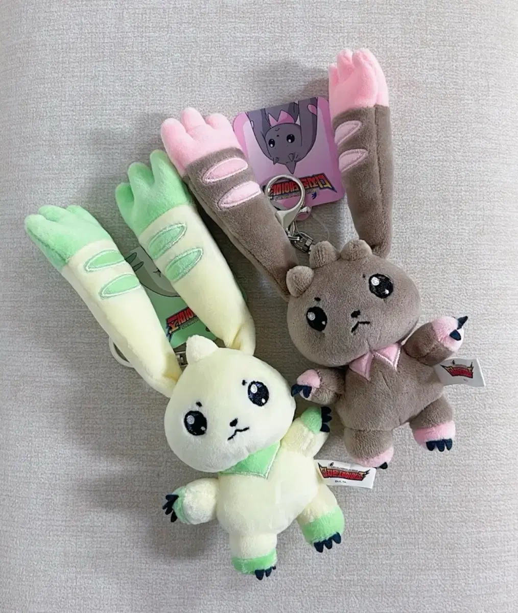 디지몬 테이머즈 테리어몬 & 로프몬 인형 키링 2종 일괄