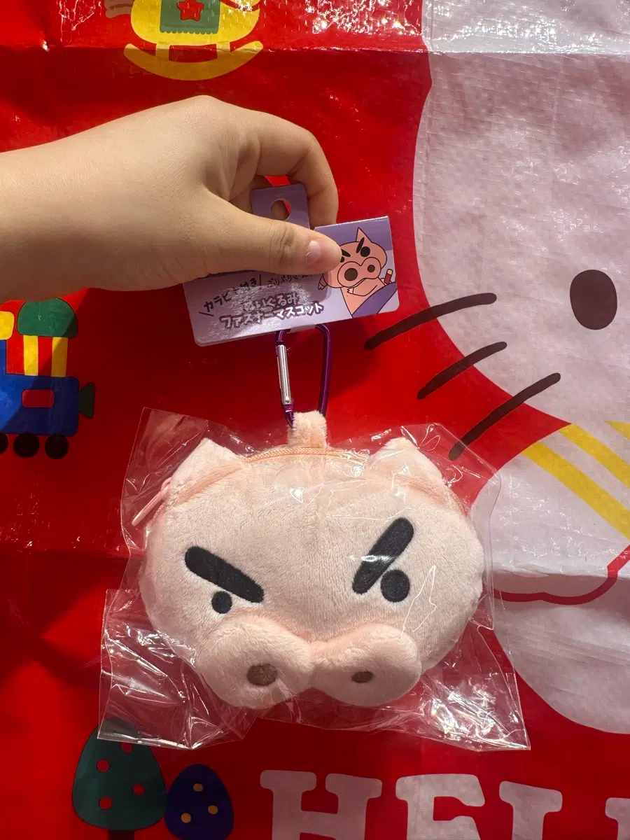 (미개봉) 짱구 부리부리 인형 파우치 카라비너 인형 키링 마스코트