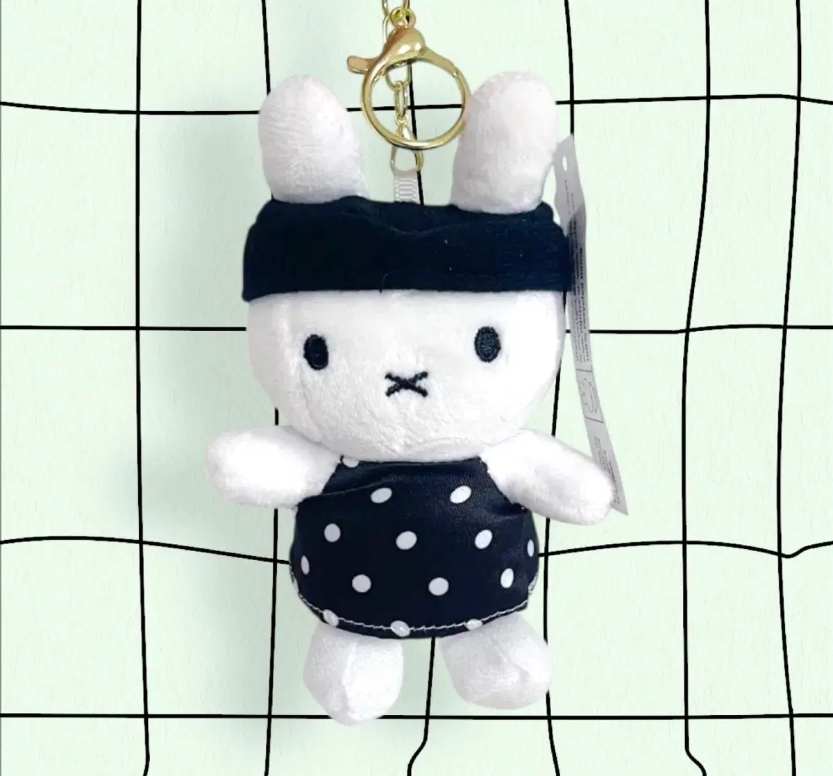 미피 블랙 땡땡이 원피스 인형 키링
