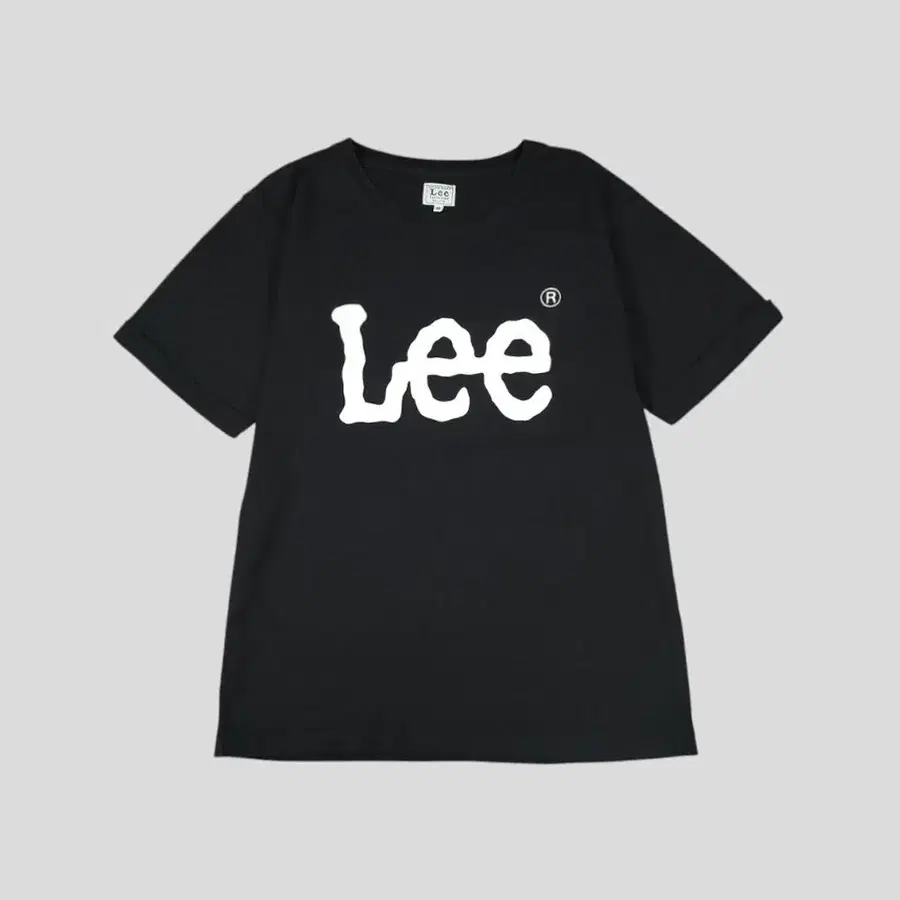 LEE 리 유니온메이드 JP 블랙 화이트 빅 로고 롤업 올드스쿨 코튼 반팔 티셔츠 M