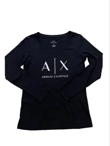 ARMANI EXCHANGE 로고 긴팔 티셔츠 블랙 S