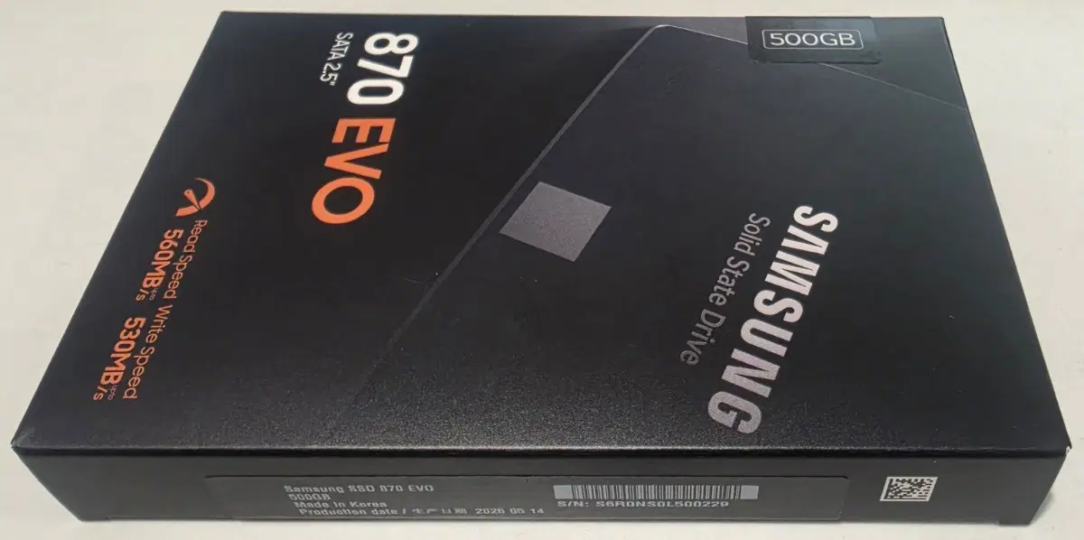 삼성 SSD 870EVO 500G 미개봉 새제품 국내정품 팝니다.