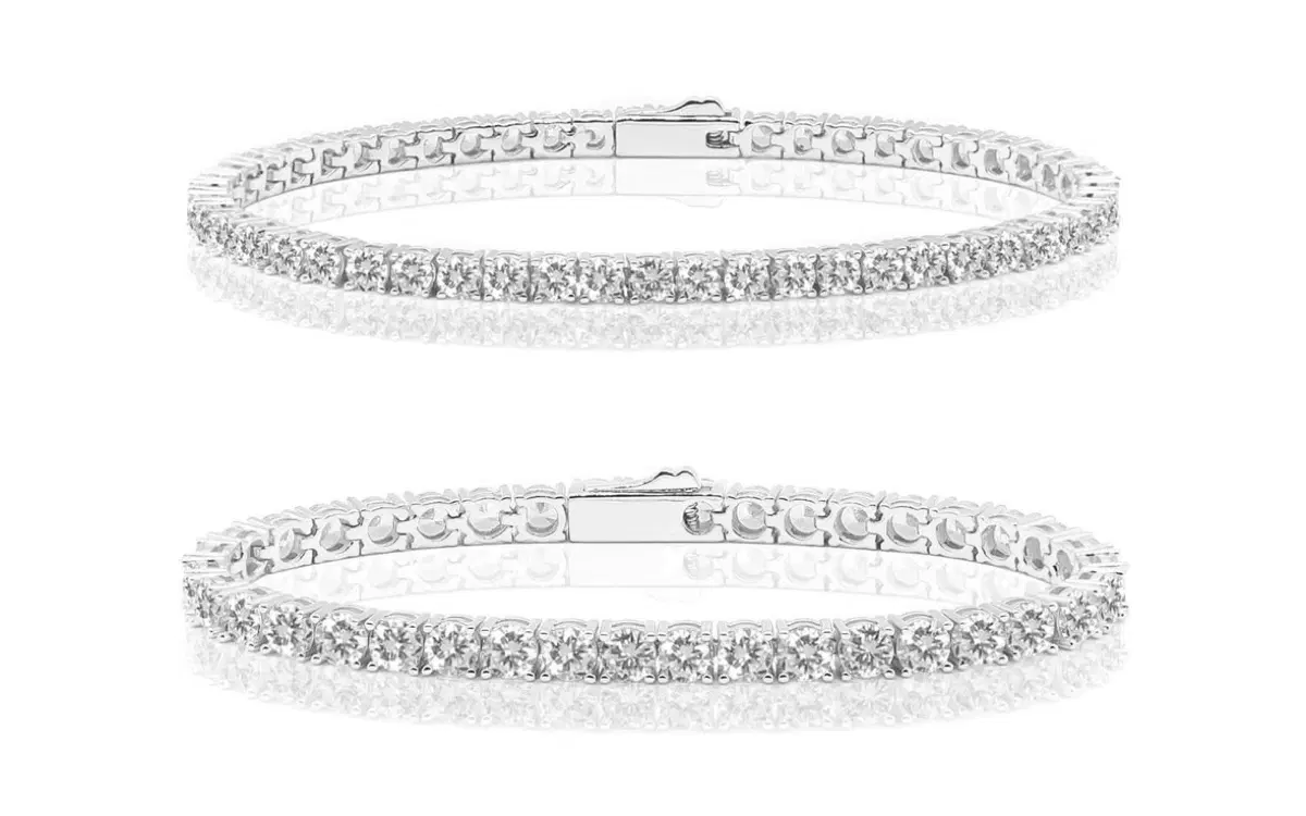 Silver 아이스볼 테니스 팔찌 3mm.2mm