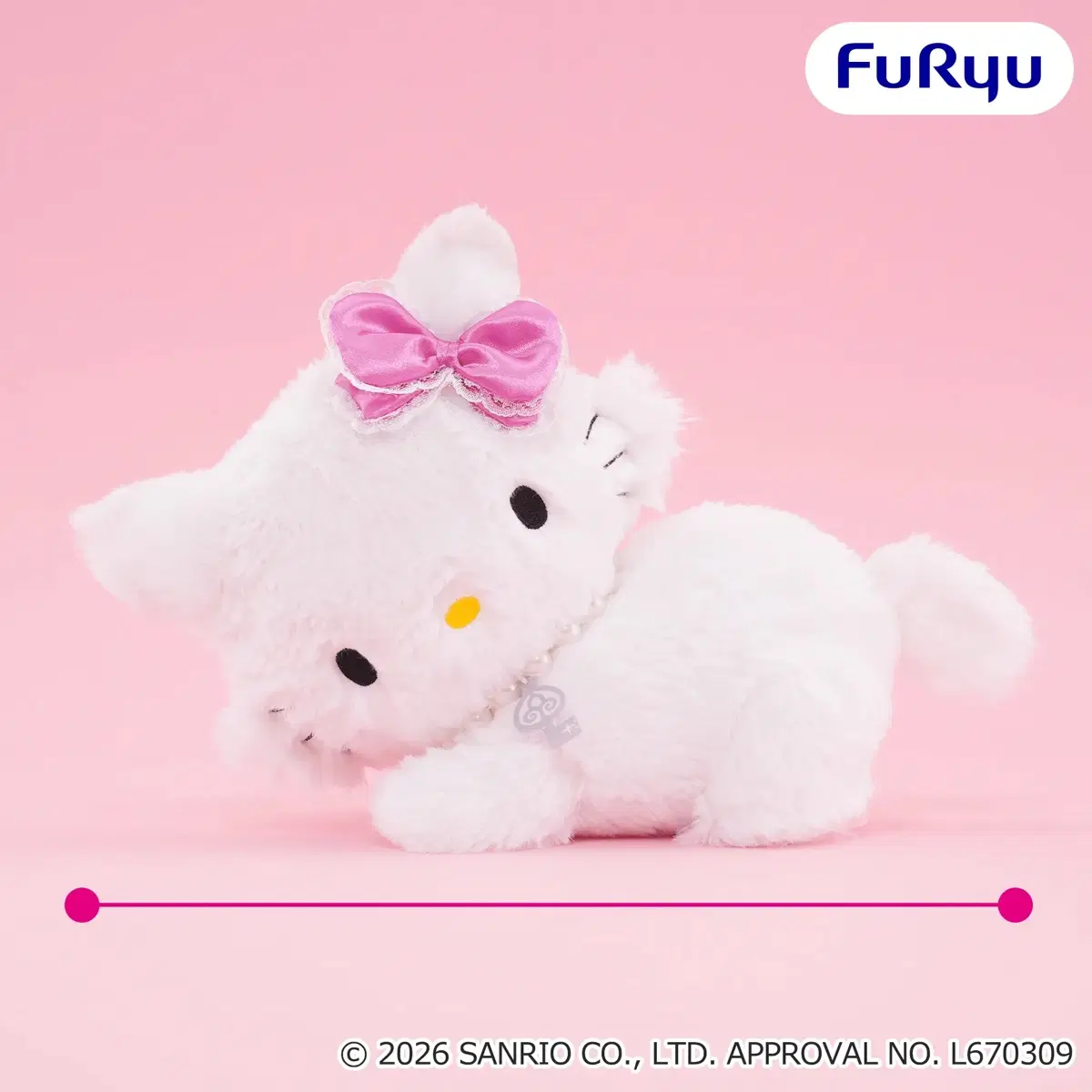 산리오 챠미키티 엎드린(네소베리) BIG 봉제인형 30cm