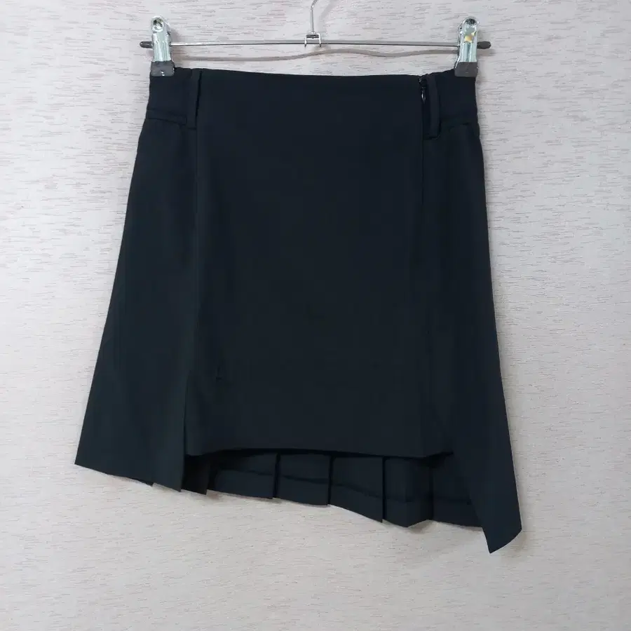 B8-18/어메이징크리 속바지 블랙 언블란스 주름 스커트 봄여름 여성