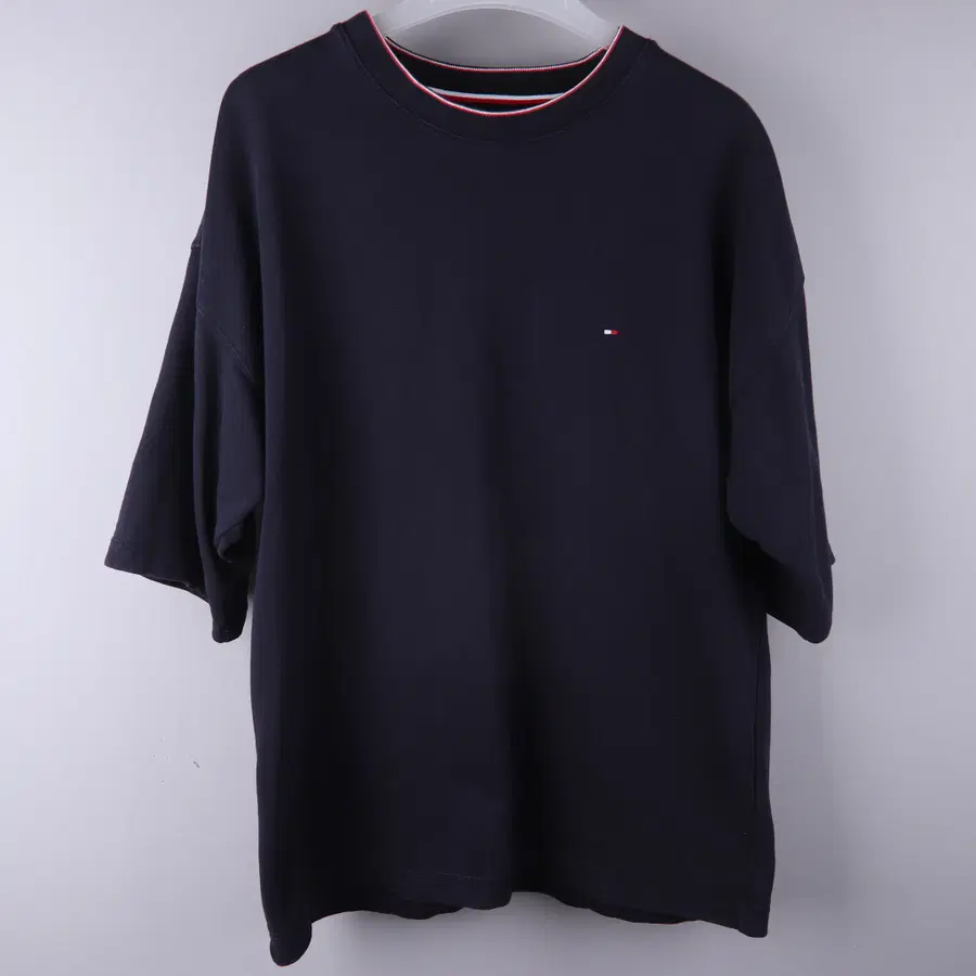 타미힐피거 오가닉 코튼 라운드 티셔츠/크루넥 네이비 (2XL)