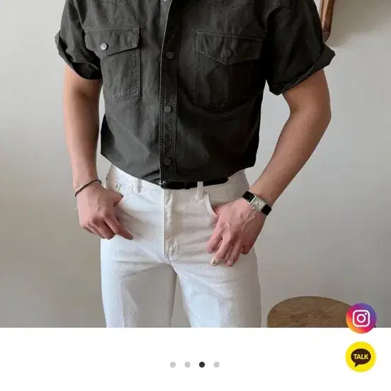 머슬핏 피그먼트 반팔 셔츠