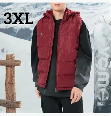 특가 충전솜 베스트 후드 부착 캐주얼 방한 두꺼운 원단 겨울 3XL