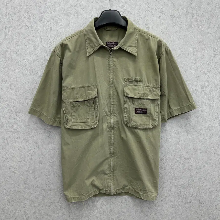 95 말보로 클래식 90s 남자 밀리터리 반팔 워크 셔츠