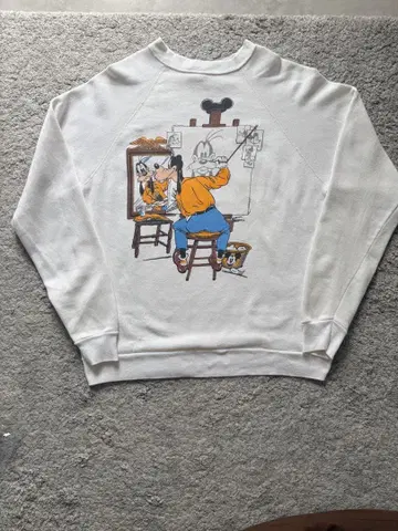 90s 노먼 록웰 구피 패러디 맨투맨 디즈니
