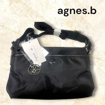 [ 새상품 ] 에네스베 agnes b 숄더백 참 포함 블랙