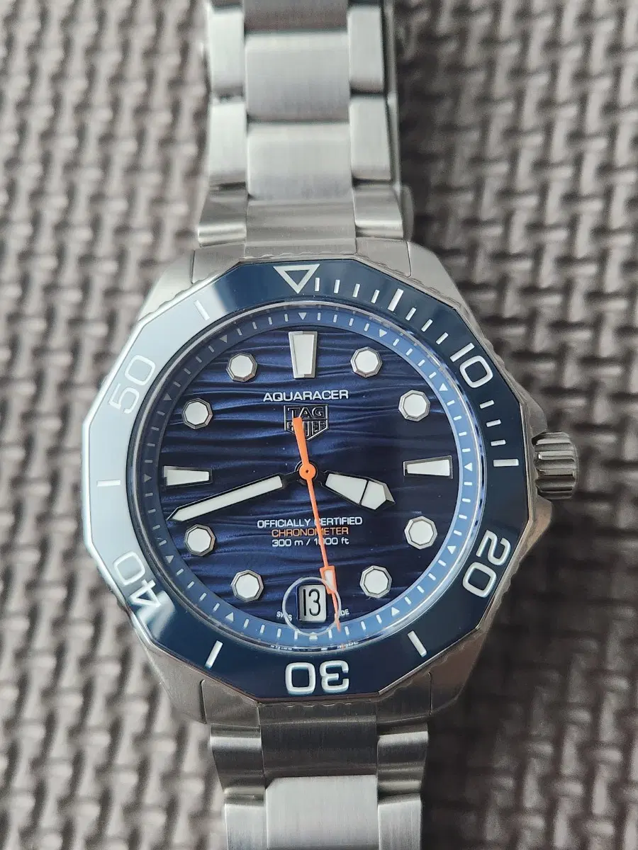 태그호이어 최신형 아쿠아레이서 물결판 블루 오토매틱 42mm