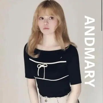 ANDMARY 베이비 리본 탑 블랙