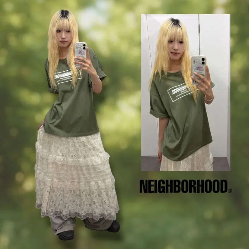 네이버후드 로고 반팔티