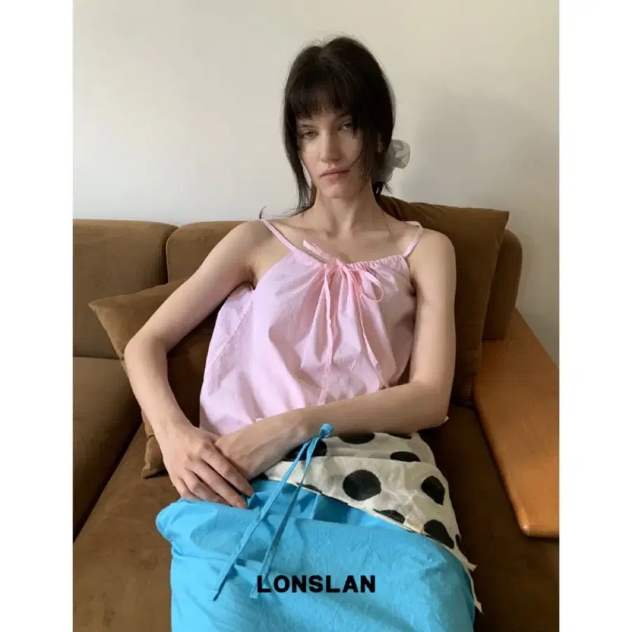 LONSLAN 론슬란 나시 캐미솔 썸머 끈 조절형 캐미솔 (핑크)