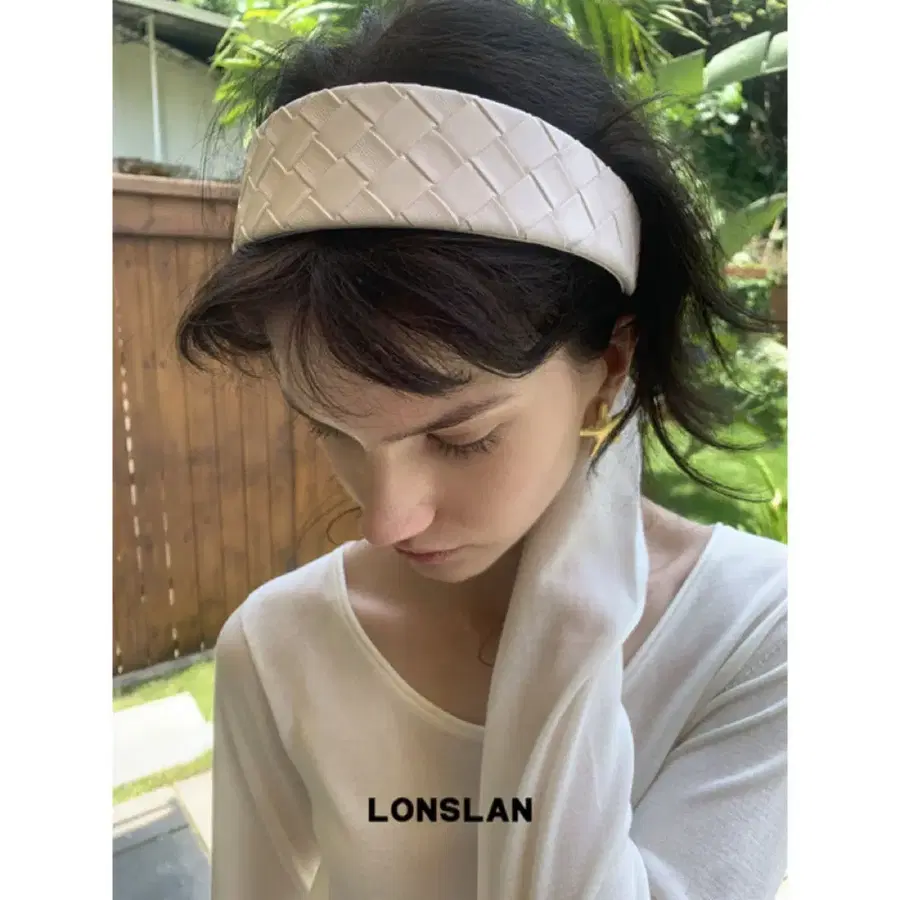 LONSLAN 론슬란 헤어밴드 머리띠 와이드 PU 헤어밴드