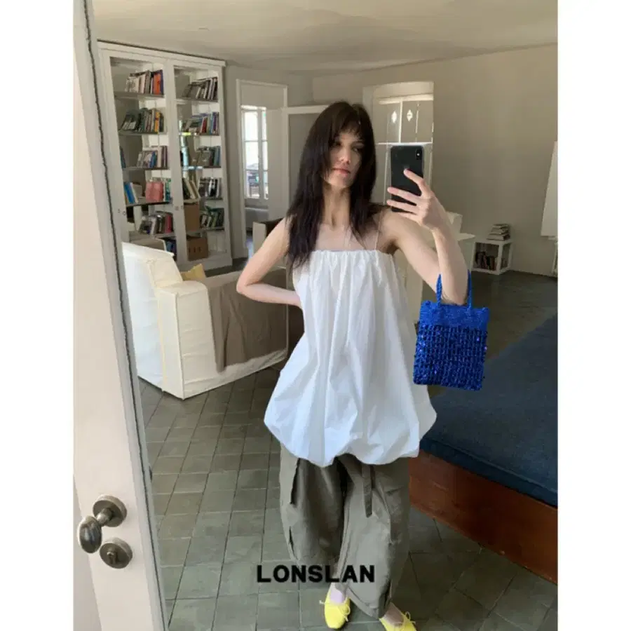 LONSLAN 론슬란 가방 토트백 우븐 백 핸드백 스파클링 가방