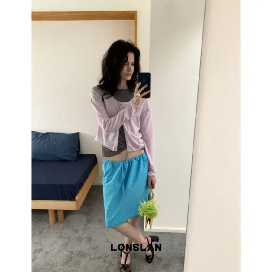LONSLAN 론슬란 니트 가디건 긴팔 선크림 아이스 실크 니트 가디건