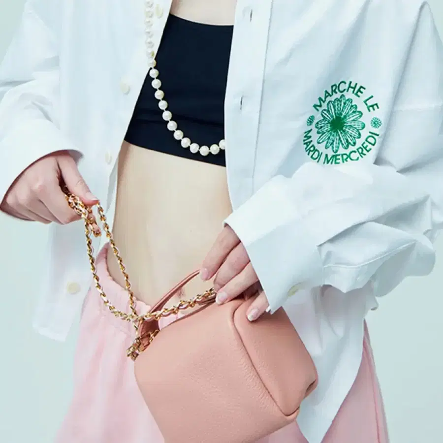 마르디메크르디 pico chain bag rose