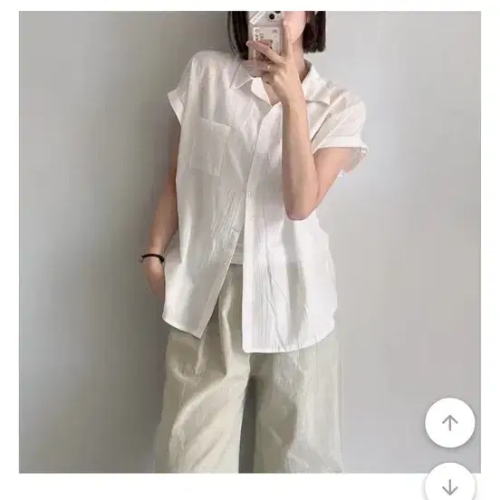 구월오일 태리 shirts 린넨 롤업 여름 반팔셔츠