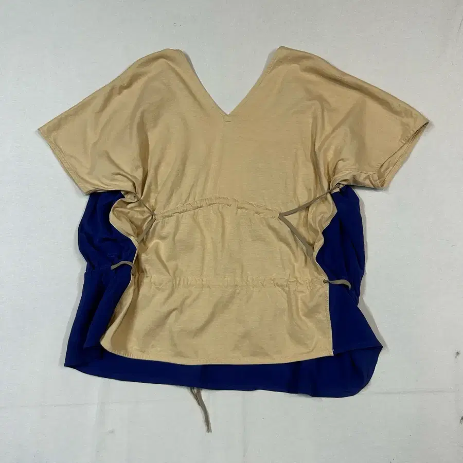 38) 마르니(MARNI) 16SS 코튼 실크 배색 드로스트링 탑