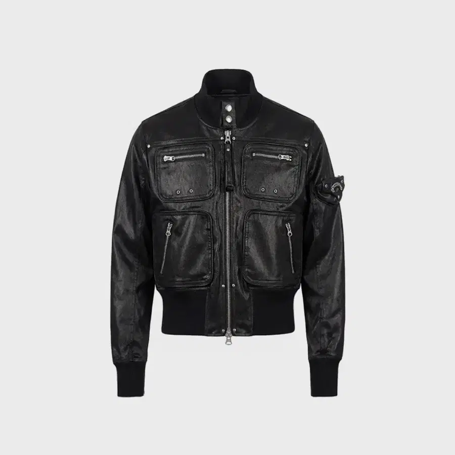 w-jkt25-069 Laguna High-Neck Bomber Jacket - Coated Black