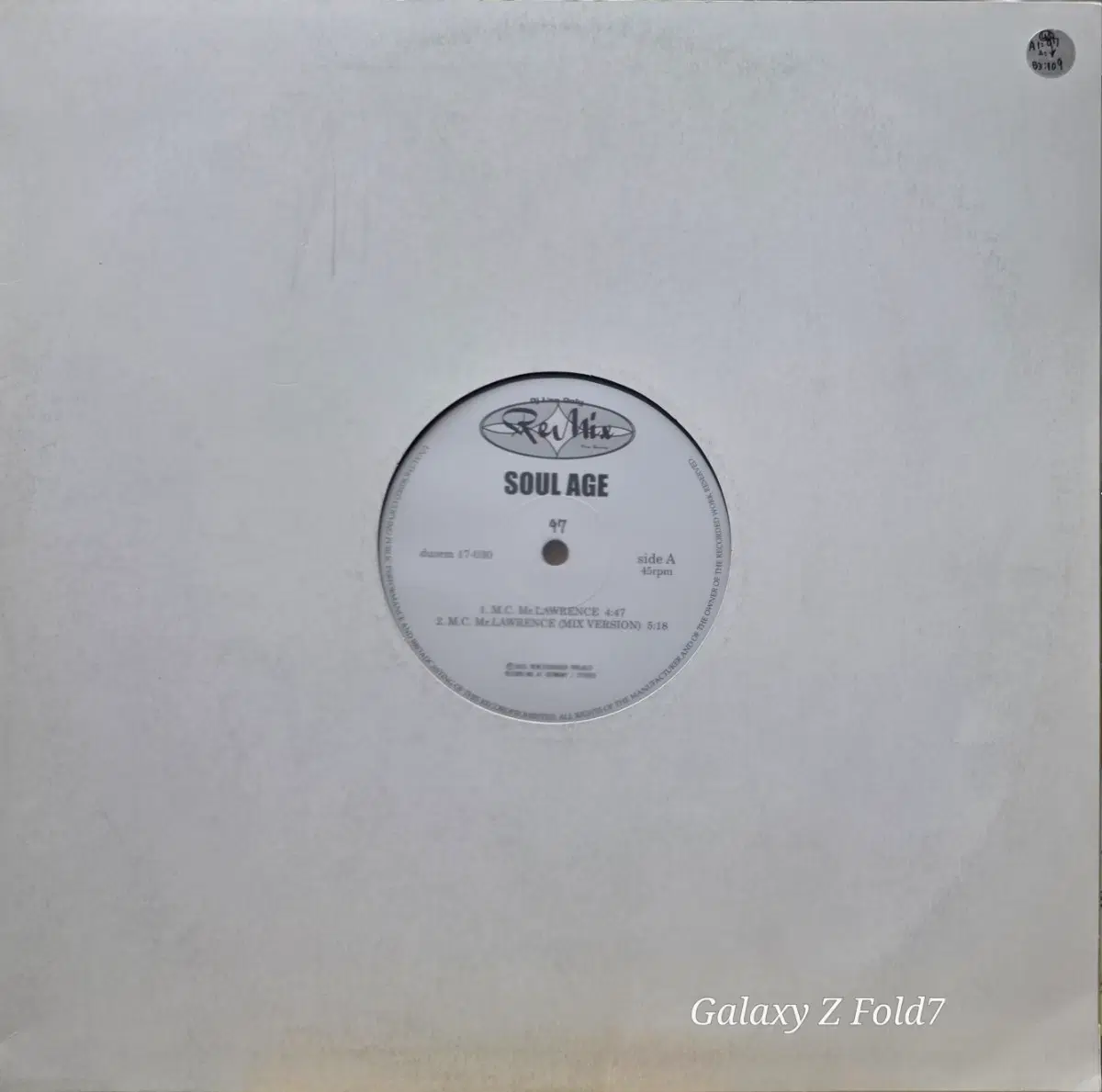 BA-707. ReMix SOUL AGE 97 17-000 45rpm